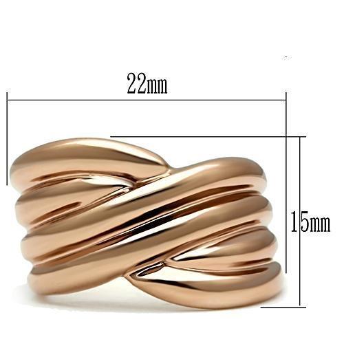 GL205 - IP Rose Gold(Ion Plating) Brass Ring with No Stone Alamode