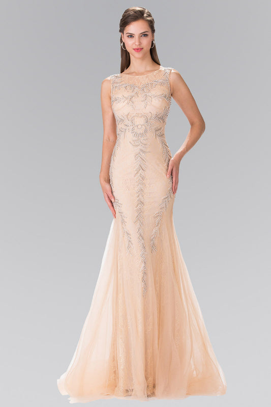 Beaded Lace Mermaid Skirt Dress Tux-USA