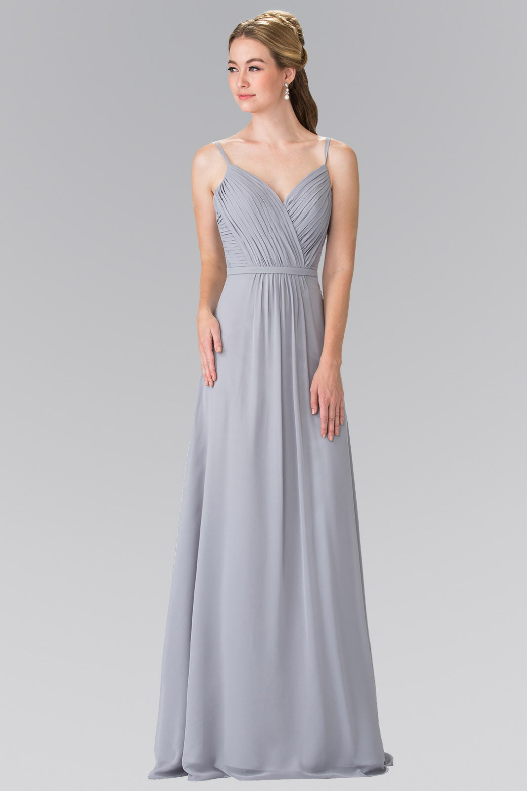 Sweetheart Spaghetti Strap Long Chiffon Dress Tux-USA