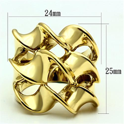GL288 - IP Gold(Ion Plating) Brass Ring with No Stone Alamode