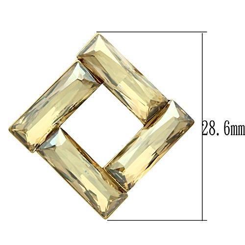 GL344 - IP Gold(Ion Plating) Brass Earrings with Top Grade Crystal in Topaz-2