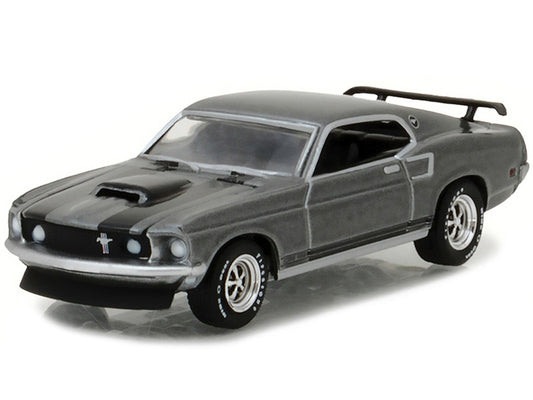 1969 Ford Mustang Boss 429 Gray Metallic with Black Stripes "John Wick" (2014) Movie "Hollywood Series" Release 18 1/64 Diecast Model Car by Greenlight-1