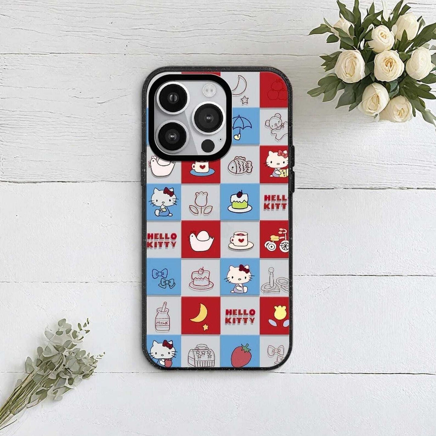 Kawaii Kitty Charm Phone Case for iPhone 16 15 14 13 12 Pro Max W2B