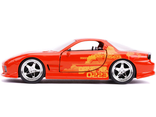 Orange Julius' Mazda RX-7 Orange Metallic with Graphics "Fast & Furious" Series 1/32 Diecast Model Car by Jada-1
