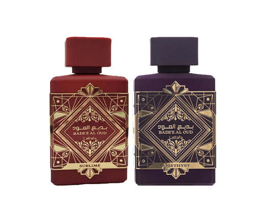 Lattafa Badee Al Oud Sublime & Lattafa Badee Al Oud Amethyst Bundle W2B