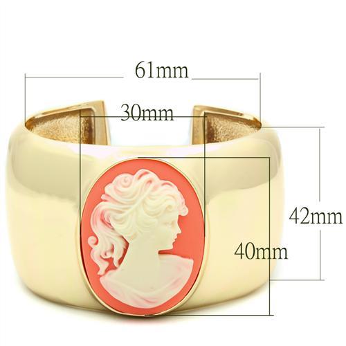 LO1964 - Gold Brass Bangle with Synthetic Synthetic Stone in Multi Color-1