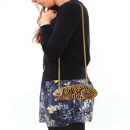 LO2371 - Gold White Metal Clutch with Top Grade Crystal in Multi Color-4