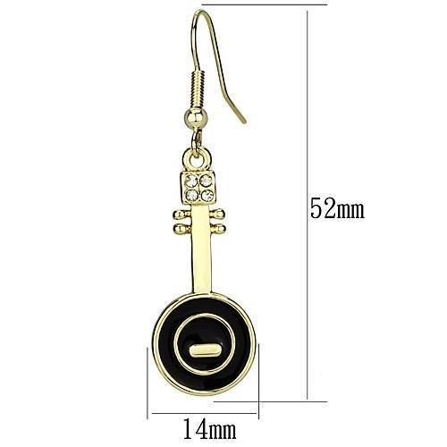 LO2746 - Gold Iron Earrings with Top Grade Crystal in Clear-1