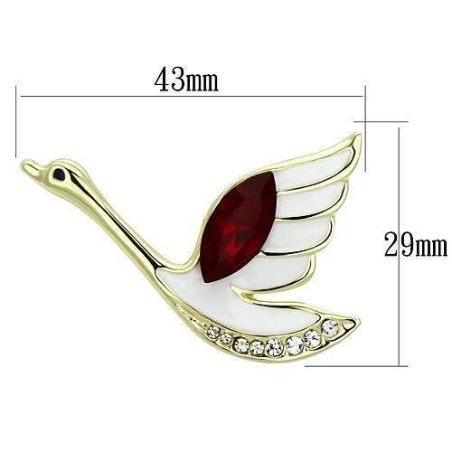 LO2761 - Flash Gold White Metal Brooches with Top Grade Crystal in Siam-1