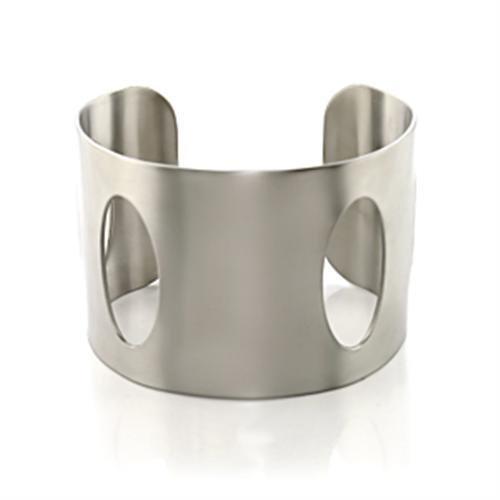 LO483 Stainless Steel Bangle with No Stone in No Stone-0
