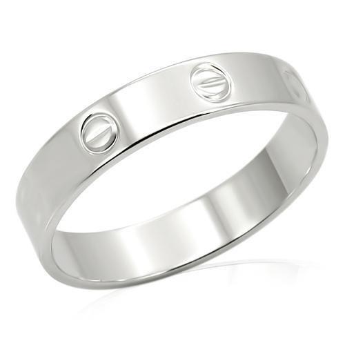 LO992 - Imitation Rhodium Brass Ring with No Stone Alamode