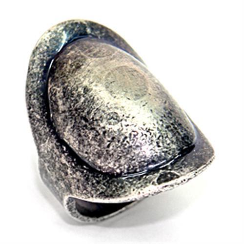 LOA053 - Ruthenium Brass Ring with No Stone Alamode