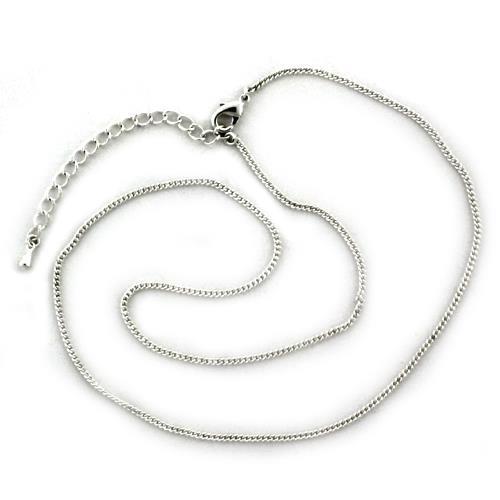 LOA1091-16+2 - Brass Chain with No Stone Silver Plated-0