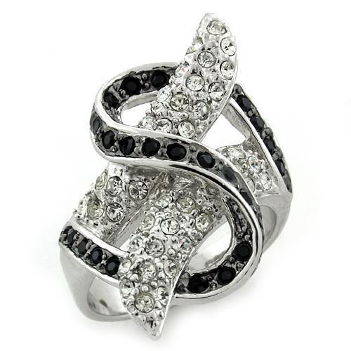 LOAS1133 - Special Color 925 Sterling Silver Ring with Top Grade Crystal in Multi Color-0