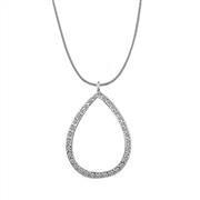 LOAS1320 - Rhodium 925 Sterling Silver Chain Pendant with AAA Grade CZ in Clear Alamode