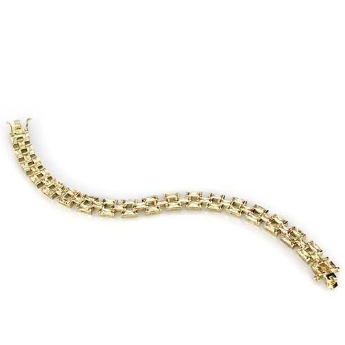 LOS601 - Gold 925 Sterling Silver Bracelet with AAA Grade CZ in Champagne-1