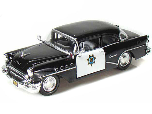 1955 Buick Century Police Car Black and White 1/26 Diecast Model Car by Maisto Maisto