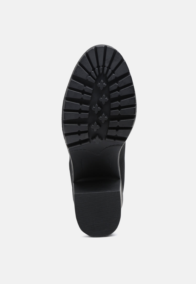 Medusa Knitted Block Heel Ankle Boots London Rag