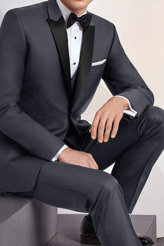 "Milan" Steel Grey Tuxedo Jacket Peak (Separates) Tux-USA