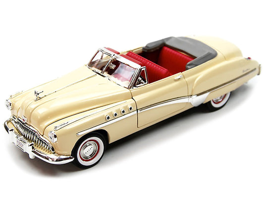 1949 Buick Roadmaster Cream with Red Interior 1/18 Diecast Model Car by Motormax Motormax