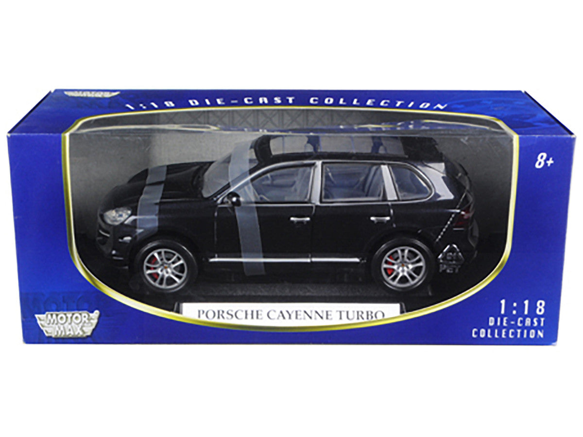 2008 Porsche Cayenne Turbo Metallic Black 1/18 Diecast Model Car by Motormax Motormax