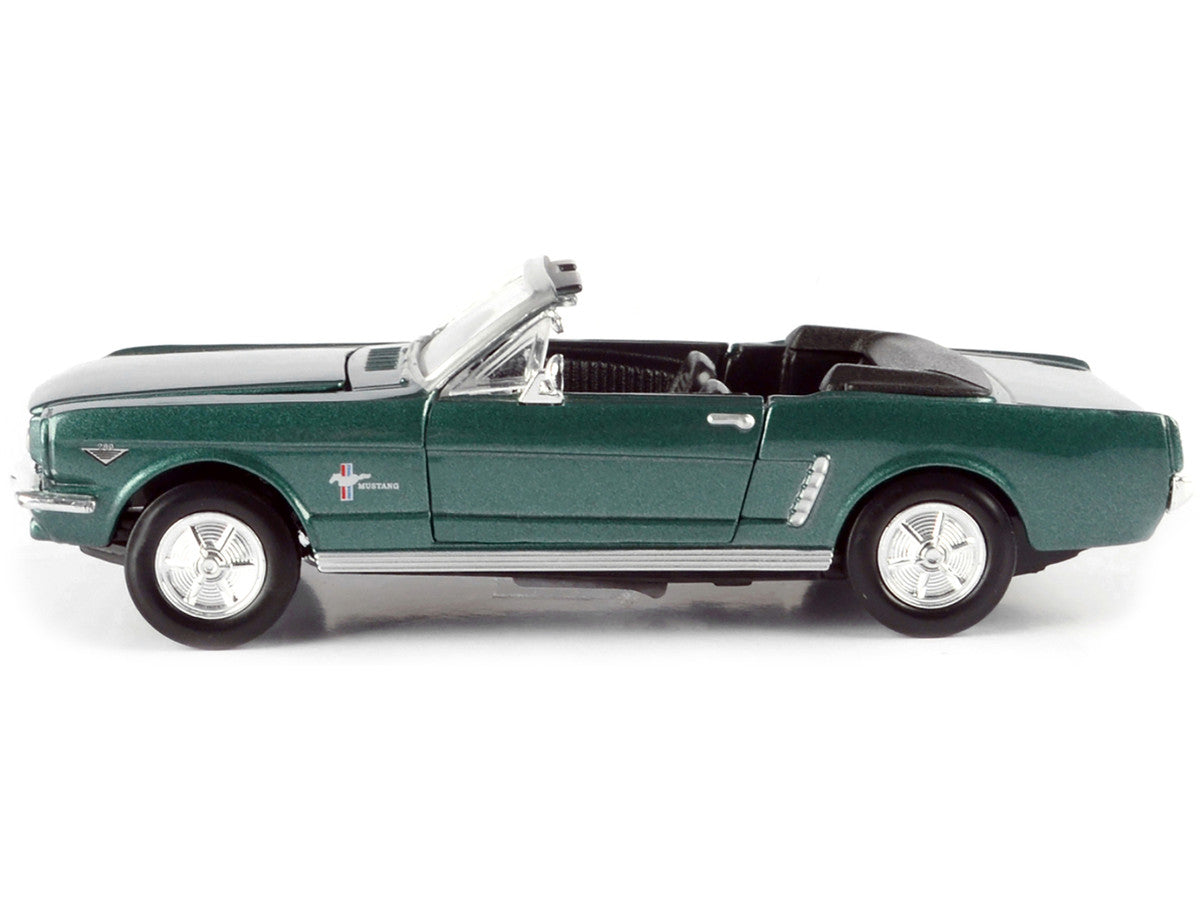 1964 1/2 Ford Mustang Convertible Green Metallic 1/24 Diecast Model Car by Motormax Motormax