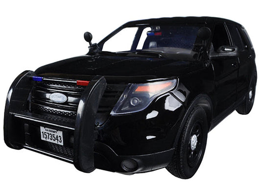 2015 Ford Police Interceptor Utility Special Service Plain Black 1/18 Diecast Model Car by Motormax Motormax