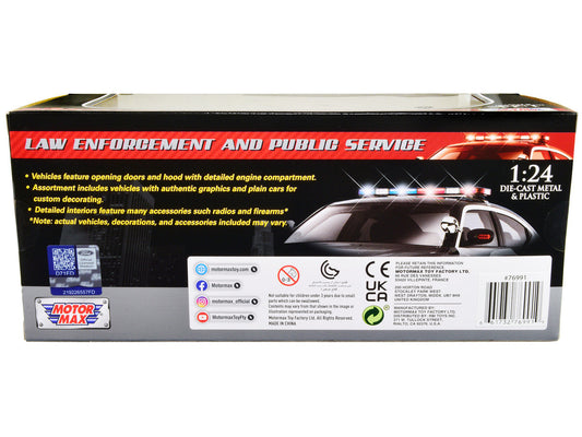 2022 Ford Police Interceptor Utility "California Highway Patrol" Black and White 1/24 Diecast Model Car by Motormax Motormax