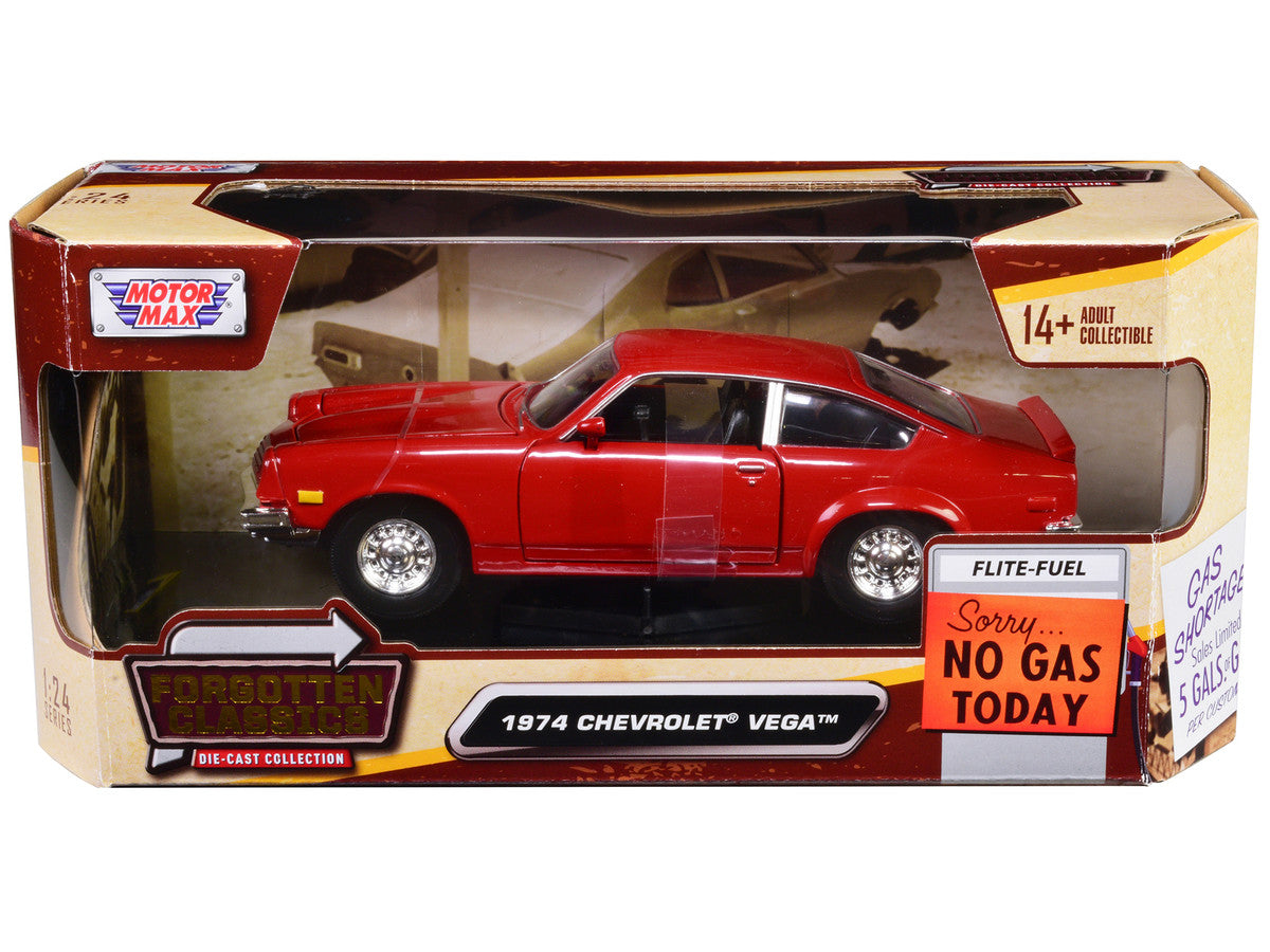 1974 Chevrolet Vega Red "Forgotten Classics" Series 1/24 Diecast Model Car by Motormax Motormax