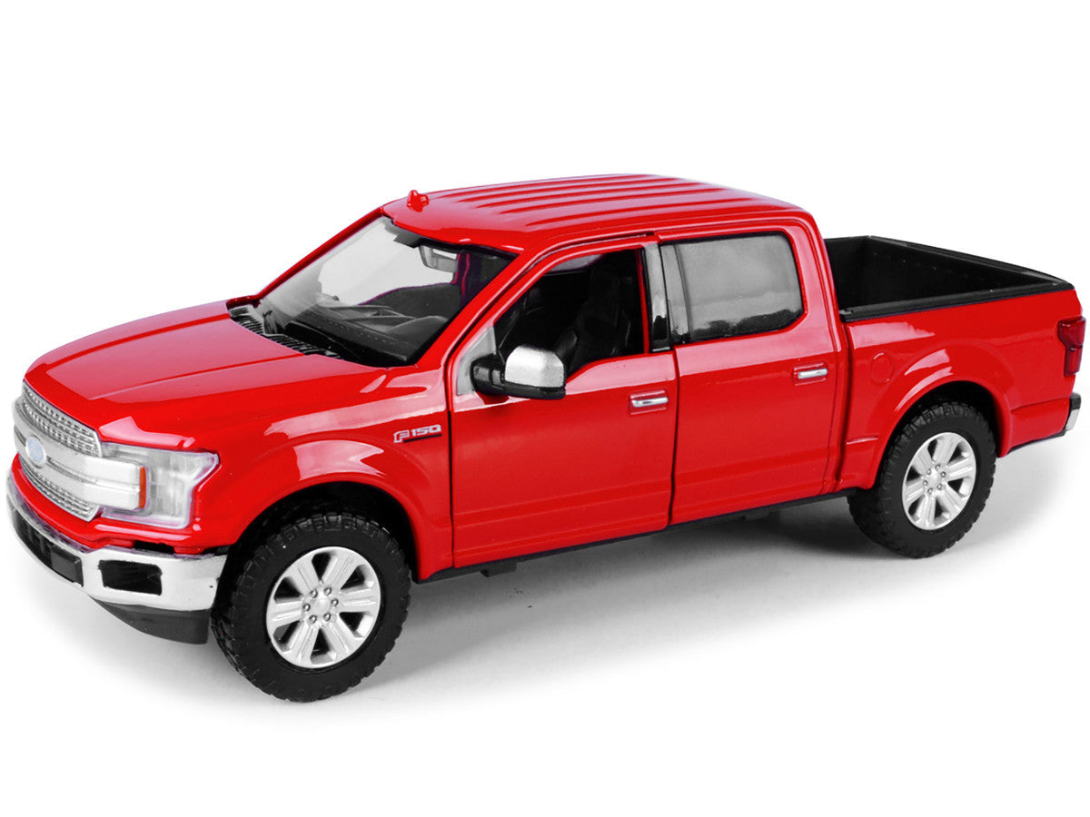 2019 Ford F-150 Lariat Crew Cab Pickup Truck Red 1/24-1/27 Diecast Model Car by Motormax Motormax