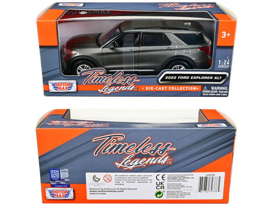 2022 Ford Explorer XLT Gray Metallic "Timeless Legends" Series 1/24 Diecast Model Car by Motormax Motormax