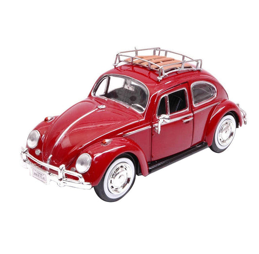 1966 Volkswagen Classic Beetle Red 1/24 Diecast Car Model by Motormax Motormax