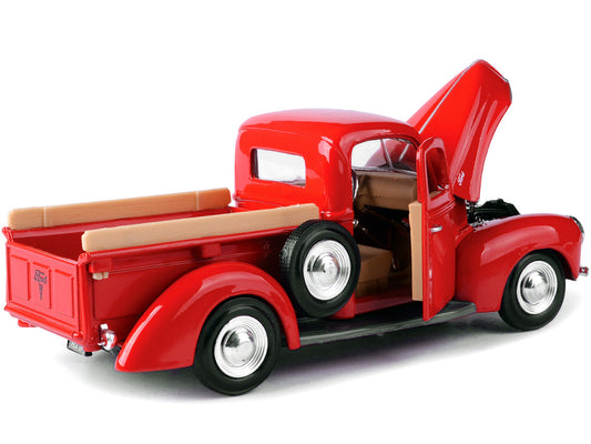 1940 Ford Pickup Truck Red 1/24 Diecast Model Car by Motormax Motormax