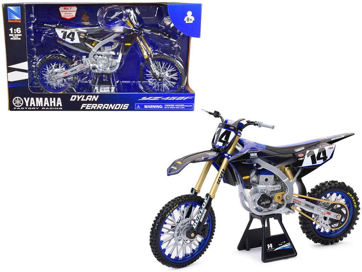 Yamaha YZ450F Motorcycle #14 Dylan Ferrandis "Yamaha Factory Racing" 1/6 Diecast Model by New Ray New Ray