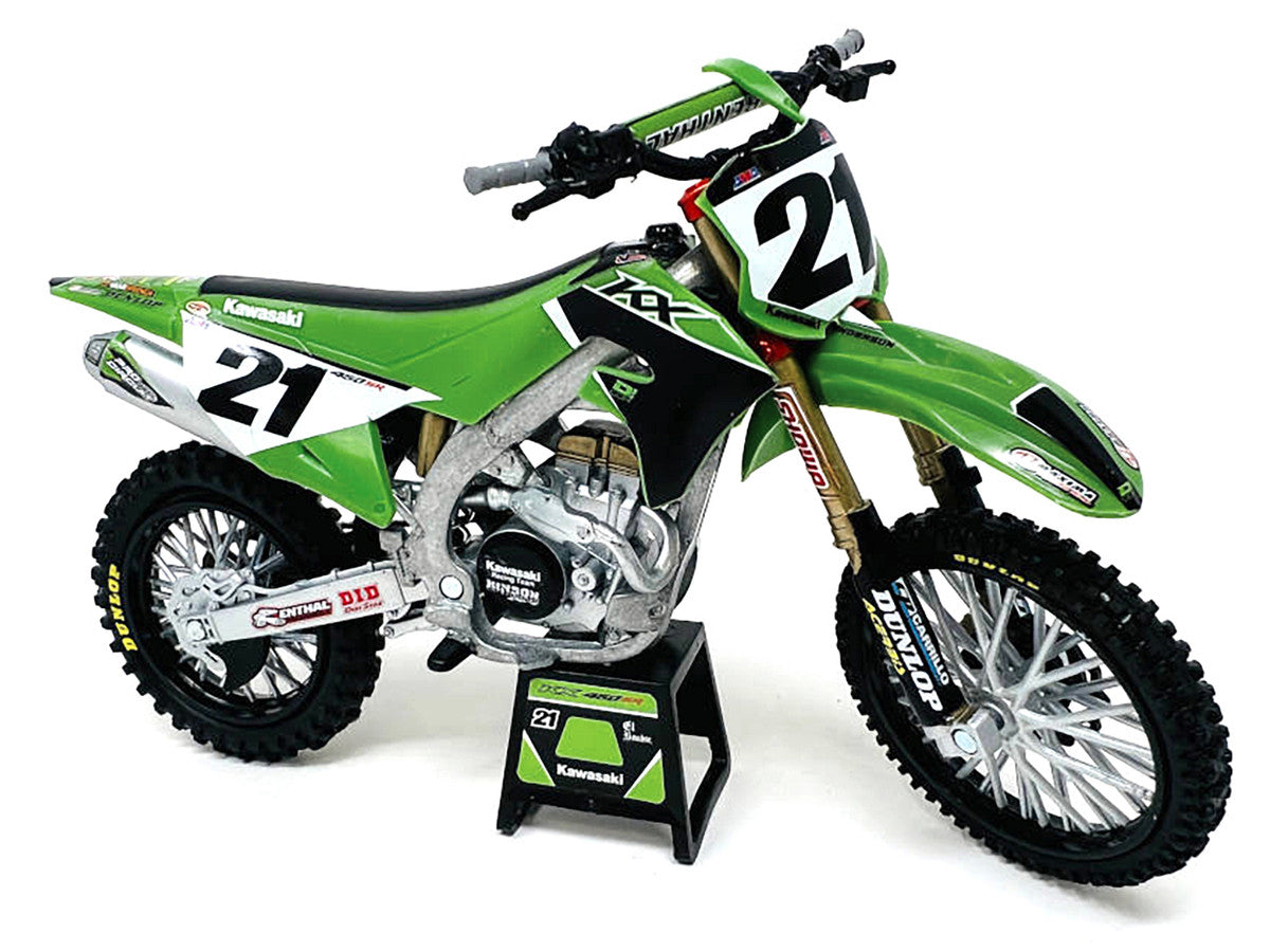 Kawasaki KX450SR Dirt Bike Motorcycle #21 Jason Anderson Green and Black "Kawasaki Racing Team" 1/6 Model by New Ray New Ray