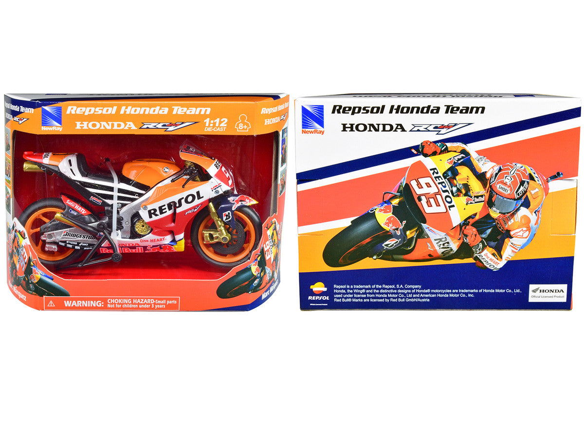Honda RC213V Motorcycle #93 Marc Marquez "Repsol Honda Team" MotoGP (2015) 1/12 Diecast Model by New Ray New Ray