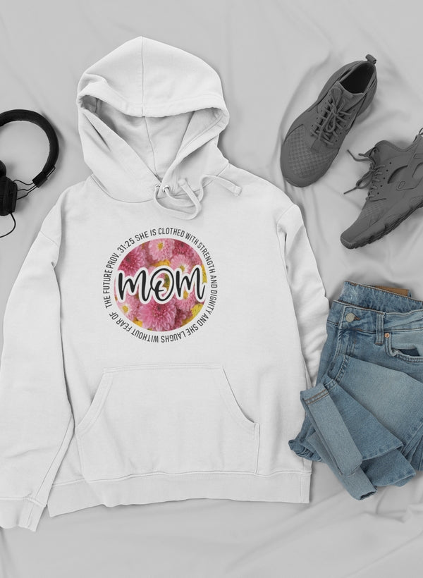 She Is Strong Proverbs Floral Mom Hoodie Merch