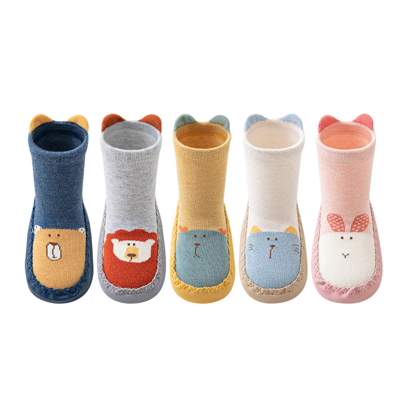 Toddler Walking Socks, Floor Shoe Socks, Cartoon Cute Baby Anti-slip Walking Shoes Tux-USA
