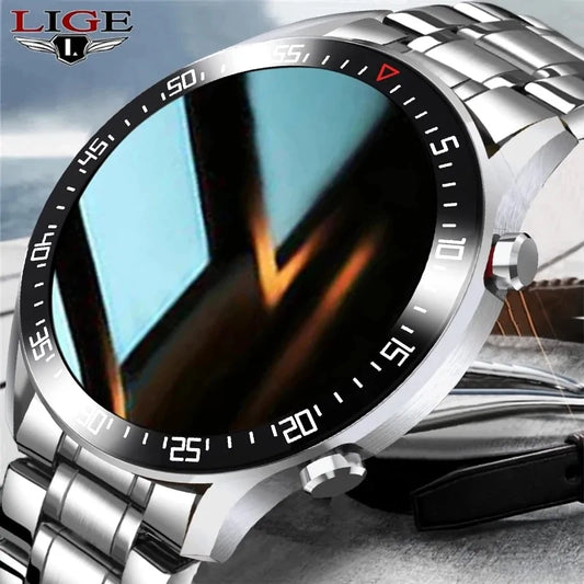 LIGE 2021 New Steel Band Smart Watch