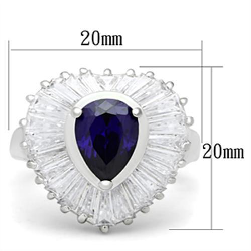 SS004 - Silver 925 Sterling Silver Ring with AAA Grade CZ in Tanzanite-1