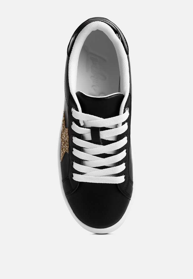 Starry Glitter Star Detail Sneakers London Rag