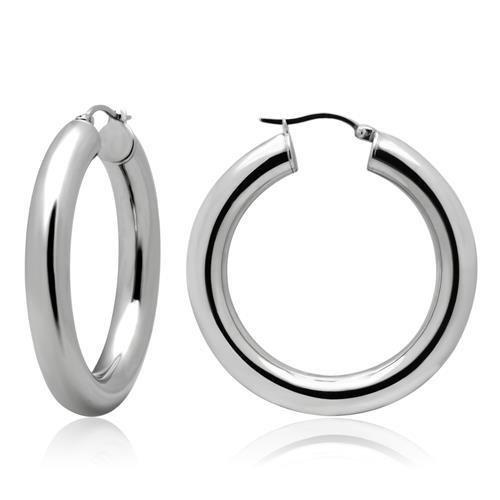 TK424 - High polished (no plating) Stainless Steel Earrings with No Stone Alamode
