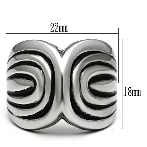 TK521 - High polished (no plating) Stainless Steel Ring with No Stone Alamode
