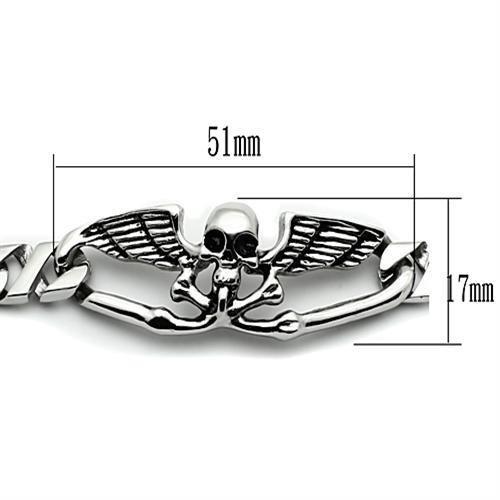 TK572 - High polished (no plating) Stainless Steel Bracelet with No Stone-2