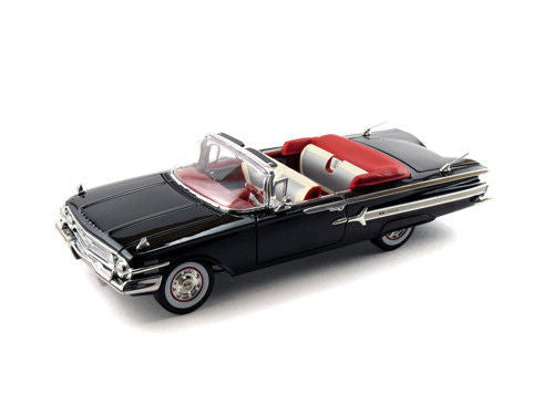 1960 Chevrolet Impala Convertible Black 1/18 Diecast Car Model by Motormax Motormax