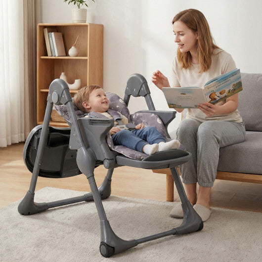 Costway Folable High Chair with Detachable Cushion and High Chair for Babies and Toddlers-Gray W2B
