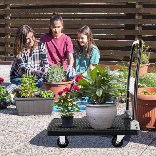 Costway Folding Push Cart Dolly Platform Hand Truck with 360 Swivel Wheels 440LBS Capacity W2B