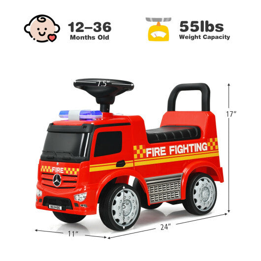 Costway Licensed Mercedes Benz Kids Fire Engine Racer-Red W2B