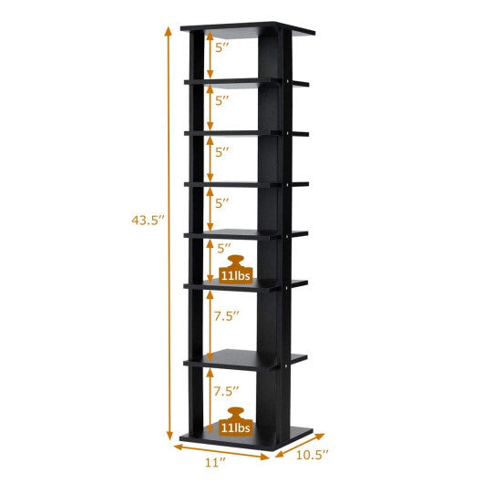 Costway 7-Tier Shoe Rack Practical Free Standing Shelves Storage Shelves-Black W2B