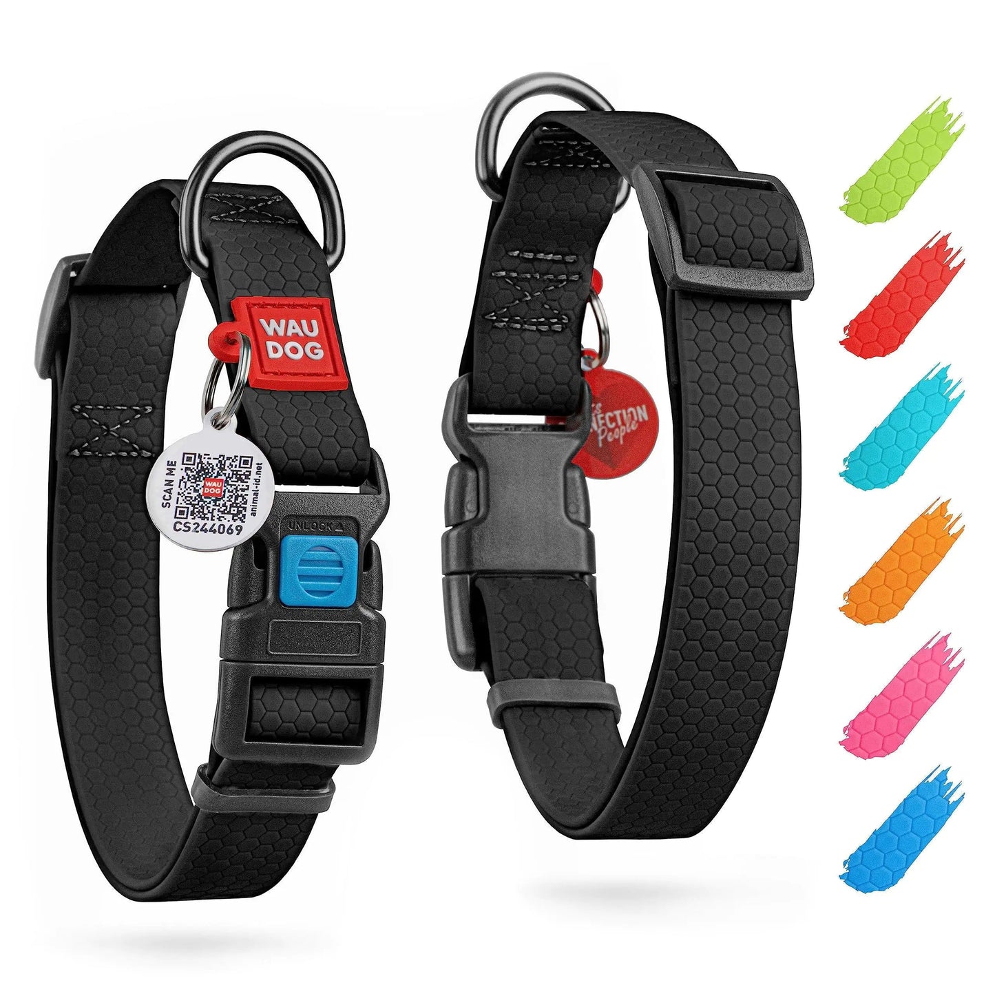 Black Waterproof Dog Collar Adjustable for Medium Dogs 1016 inch Neck Best YouTube Store